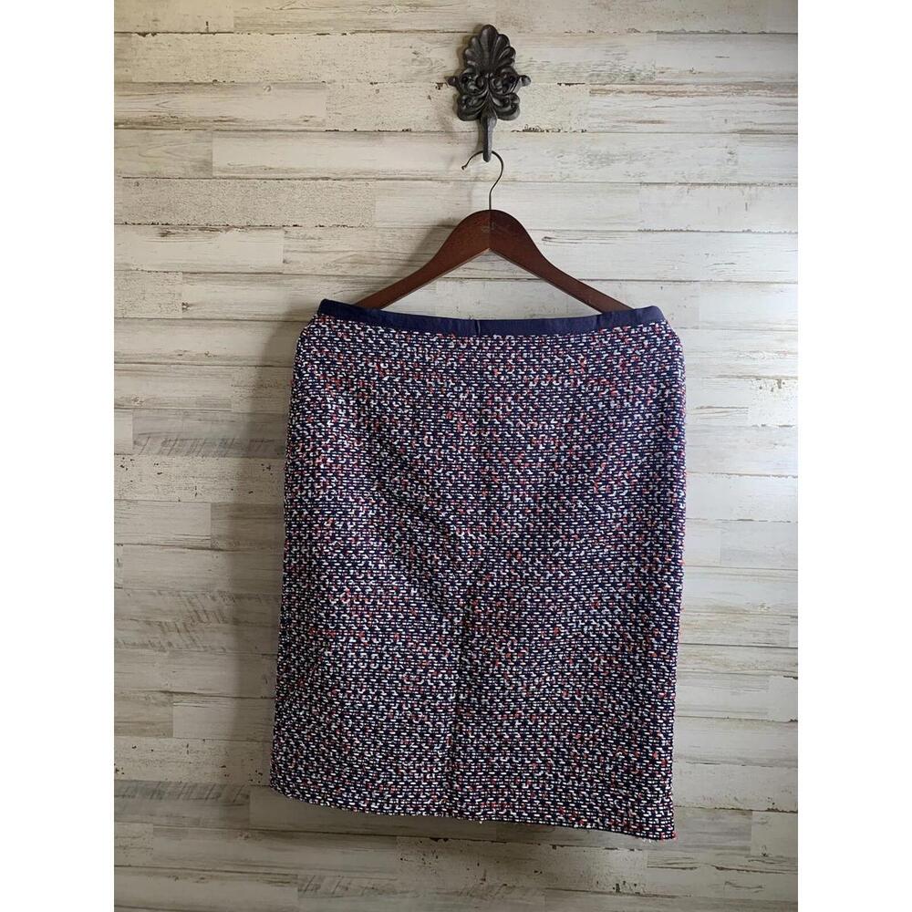 NWT TALBOTS PINK & NAVY TWEED PENCIL/STRAIGHT SKIRT WITH SPLIT SIZE 10